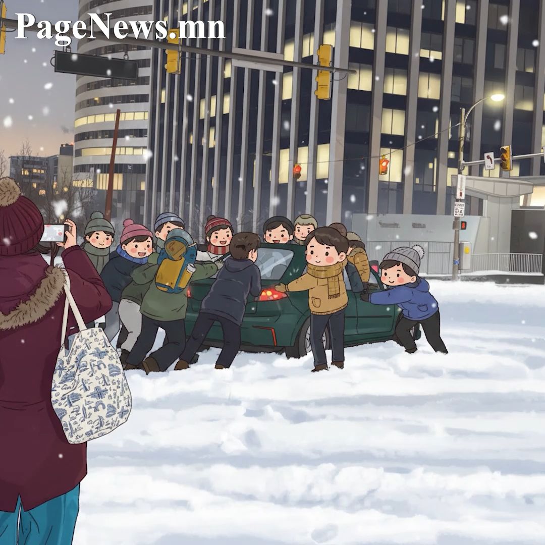 АНУ-д цасан шуурга болж, Монгол залуучууд тусархуу зангаараа олны хайрыг татлаа